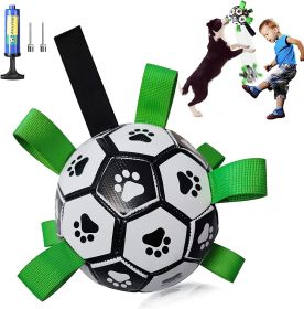 Dog Football Interactive Toy Dog Ball, Durable For Large And Medium-sized Dogs, With Grab Ring,