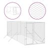 Outdoor Dog Kennel Silver 6.6'x19.7'x6.6' Galvanized Steel