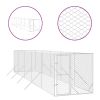 Outdoor Dog Kennel Silver 6.6'x32.8'x6.6' Galvanized Steel