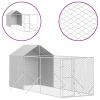 Outdoor Dog Kennel with Roof Silver 6.6'x19.7'x8.2' Galvanized Steel
