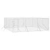 Outdoor Dog Kennel Silver 19.7'x19.7'x6.6' Galvanized Steel