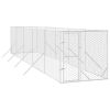 Outdoor Dog Kennel Silver 6.6'x32.8'x6.6' Galvanized Steel
