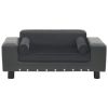 Dog Sofa Dark Gray 31.9"x16.9"x12.2" Plush and Faux Leather