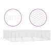 Outdoor Dog Kennel Silver 26.2'x26.2'x6.6' Galvanized Steel