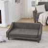 Durable Elevated Dog Sofa Bed,Pet sofa with modern irregular armrest design,Comfortable soft dog sofa-Dark Gray