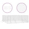 Outdoor Dog Kennel Silver 19.7'x19.7'x6.6' Galvanized Steel