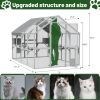 Outdoor Cat House Cat Enclosures 110" Large Kitten Playpen with Platforms,Upgrade Waterproof Cover-Grey and White