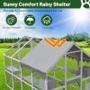 Outdoor Cat House Cat Enclosures 110" Large Kitten Playpen with Platforms,Upgrade Waterproof Cover-Grey and White