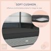 PawHut Wicker Dog House Outdoor with Canopy, Rattan Dog Bed with Water-resistant Cushion, for Small and Medium Dogs, Gray