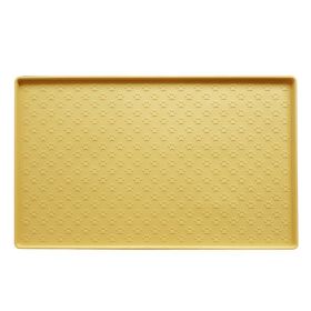 Spot Pet Mat, Waterproof And Easy To Clean Silicone Dog Mat, Square Pet Placemat, Pet Supplies (Option: Yellow-large)
