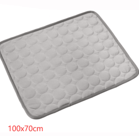 Pet Dog Ice Silk Cold Nest Pad For Cooling In Summer (Option: Gray-102X70cm)