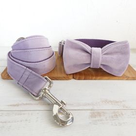 MUTTCO Collar and Leash Set (Option: Light purple-L)