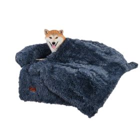 Dog Couch Bed Mat - Fluffy Plush Dog Sofa Bed With Blancket ,Pet Furniture Protector With Removable Washable Cover For Medium And Large Dogs, For Indo (Option: Dark Grey-43x41x17inch with 40x31inch)