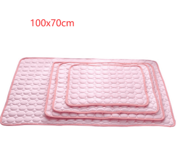 Pet Dog Ice Silk Cold Nest Pad For Cooling In Summer (Option: Pink-102x70cm)