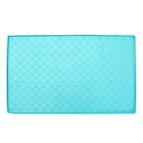 Spot Pet Mat, Waterproof And Easy To Clean Silicone Dog Mat, Square Pet Placemat, Pet Supplies (Option: Green-large)