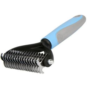 Dual-Sided Design Grooming Brush For Dogs or Cats with Thick Fur (Color: Blue)