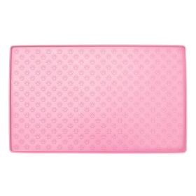 Spot Pet Mat, Waterproof And Easy To Clean Silicone Dog Mat, Square Pet Placemat, Pet Supplies (Option: Pink-large)
