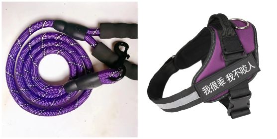 Fashion Simple Pet Leash Chest Strap Set (Option: Purple-M)