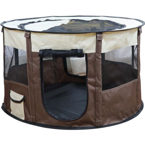 Portable Pet Soft Playpen; Pop up Tent Indoor & Outdoor Use Durable Paw Kennel Cage; Waterproof Bottom Removable Top Puppy Pen Portable Pet Soft Playpen; Pop up Tent Indoor & Outdoor Use Durable Paw Kennel Cage; Waterproof Bottom Removable Top Puppy Pen