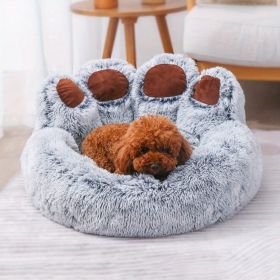 Dog Bed Sofa Cute Bear Paw Shape Comfortable Cozy Pet Sleeping Beds For Small, Medium, And Large Dogs (Color: Grey, size: S-21.65*21.65*14.96inch)