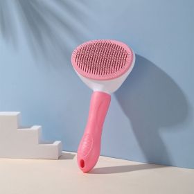 Pet Comb Stainless Steel (Color: Pink)