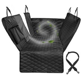 Waterproof Pet Carriers Scratch-resistant Durable  Car Seat Cover Folding Non-slip Car Backseat Safety Protection Pad (Color: Black, size: 143x152cm)