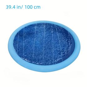 1pc Foldable Pet Spray Thickened Pad Dog Bath Pool Thickened Durable Bathing Tub Pet Summer Outdoor Water Bathing Supply Summer Fun Water Toy (size: 39.4 in/ 100 cm)