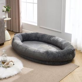 Human Dog Bed for Adult, Giant Extra Large Memory Foam Human Size Pet Bed for People (Color: As picture)