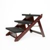 Wood Pet Stairs/Pet Steps - Foldable 3 Levels Dog Stairs & Ramp Perfect for Beds and Cars - Portable Dog/Cat Ladder Up to 110 Pounds