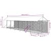 Outdoor Dog Kennel with Roof Silver 6.6'x45.9'x8.2' Galvanized Steel