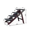 Wooden Dog Stairs/Steps - Foldable 4 Levels Pet Stairs & Ramp Perfect for Beds and Cars - Portable Dog/Cat Ladder Up to 110 Pounds