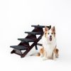Wooden Dog Stairs/Steps - Foldable 4 Levels Pet Stairs & Ramp Perfect for Beds and Cars - Portable Dog/Cat Ladder Up to 110 Pounds