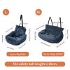Booster Car Seat With Seatbelt, Washable & Comfy Pet Car Travel Bed