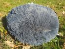 Cat Bed Round Soft Plush Burrowing Cave Hooded Cat Bed Donut for Dogs & Cats, Faux Fur Cuddler Round Comfortable Self Warming pet Bed