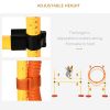 PawHut Dog Agility Training Equipment, Outdoor Obstacle Course Starter Kit with Hoop, Hurdle, Weave Poles and Carrying Bag