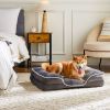 Memory Foam Pet Bed for Small Dogs & Cats with Washable Removable Cover Non-Slip Base Waterproof Liner Egg Crate Foam for Improved Sleep, gray,medium