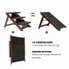 Wood Pet Stairs/Pet Steps - Foldable 3 Levels Dog Stairs & Ramp Perfect for Beds and Cars - Portable Dog/Cat Ladder Up to 110 Pounds