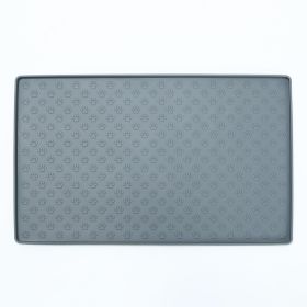 Spot Pet Mat, Waterproof And Easy To Clean Silicone Dog Mat, Square Pet Placemat, Pet Supplies (Option: Grey-large)