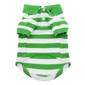 Striped Dog Polo (Color: Greenery and White, size: 2X-Large)