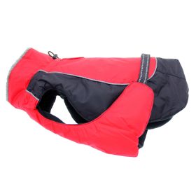 Alpine All-Weather Dog Coat (Color: Red and Black, size: large)