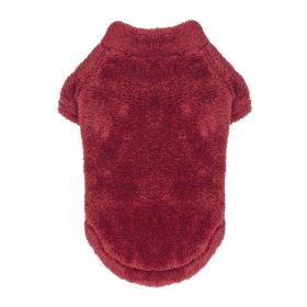 Soft Plush Pullover (Color: Burgundy, size: small)