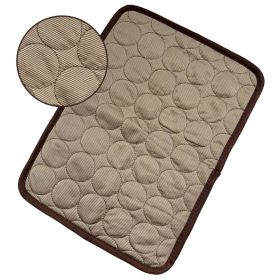 Pet Dog Ice Silk Cold Nest Pad For Cooling In Summer (Option: Brown-70x56cm)